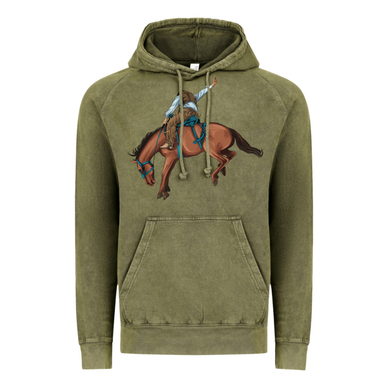 Bucking Bronco Cowboy Rodeo Vintage Hoodie by Artiststas | Teevron