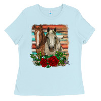 Horses With Roses Ladies Tee | Teevron