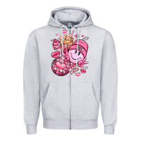 Heather Grey retro valentines day Zipper Hoodie - LillyAllenDesigns