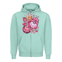 Seafoam retro valentines day Zipper Hoodie - LillyAllenDesigns