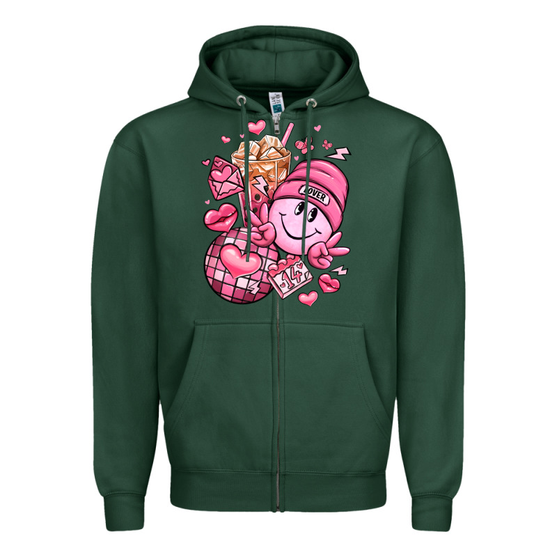 Retro Valentines Day Zipper Hoodie by LillyAllenDesigns | Teevron