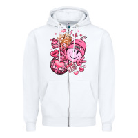White retro valentines day Zipper Hoodie - LillyAllenDesigns