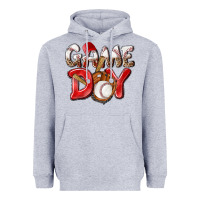 Heather Grey Game day Baseball Heavyweight Hoodie - NancyCooperArtShop