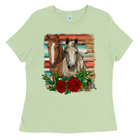 Horses With Roses Ladies Tee | Teevron