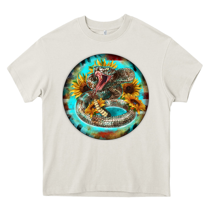 Rattlesnake And Sunflower Heavy Core Tee by BarkalooDesign | Teevron