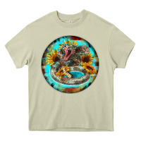 Mossy rattlesnake and sunflower Heavy Core Tee - BarkalooDesign