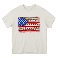 Cream Baseball American flag Heavy Core Tee - Neo Western