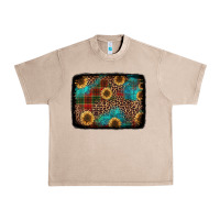 French Oak christmas sunflowers and buffalo plaid background Urban Heavy Tee - Jasminsmagicworld