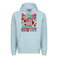 Blue Mist Cupid find me a cowboy Valentine's Day Premium Hoodie - HowdyJamesFarm
