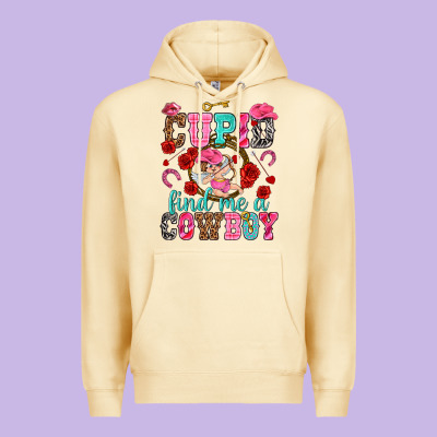 Cupid Find Me A Cowboy Valentine's Day Premium Hoodie Designed By Howdyjamesfarm