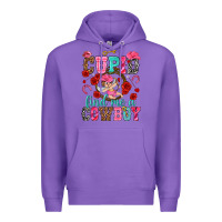 Purple Cupid find me a cowboy Valentine's Day Premium Hoodie - HowdyJamesFarm