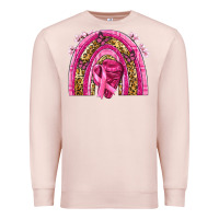 Pale Pink breast cancer rainbow Premium Sweatshirt - NancyCooperArtShop