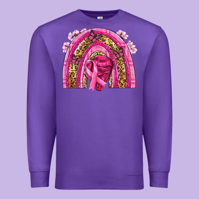 Breast Cancer Rainbow Premium Sweatshirt Designed By Nancycooperartshop