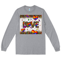 Heather Grey love hearts pride tumbler Long Sleeve Tee - JahusDesignShop