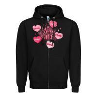 Black you are enough valentines day Zipper Hoodie - LillyAllenDesigns