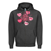 Charcoal Heather you are enough valentines day Zipper Hoodie - LillyAllenDesigns