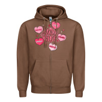 Chestnut you are enough valentines day Zipper Hoodie - LillyAllenDesigns
