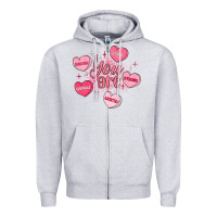 Heather Grey you are enough valentines day Zipper Hoodie - LillyAllenDesigns
