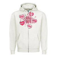 Oatmeal Heather you are enough valentines day Zipper Hoodie - LillyAllenDesigns