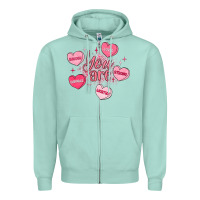 Seafoam you are enough valentines day Zipper Hoodie - LillyAllenDesigns