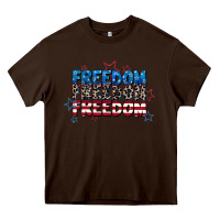 Chocolate Brown Freedom freedom freedom 4th of july Heavy Core Tee - CowGirlArtShop