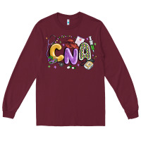 Burgundy cna mardi gras Long Sleeve Tee - MaliasSmallBusiness