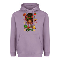 Lavender Nana Claus Afro Messy Bun Heavyweight Hoodie - texasbilliewilder