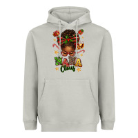 Moon Dust Nana Claus Afro Messy Bun Heavyweight Hoodie - texasbilliewilder