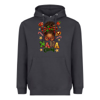 Smoke Nana Claus Afro Messy Bun Heavyweight Hoodie - texasbilliewilder