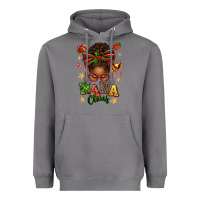 Storm Nana Claus Afro Messy Bun Heavyweight Hoodie - texasbilliewilder