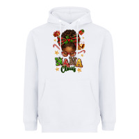 White Nana Claus Afro Messy Bun Heavyweight Hoodie - texasbilliewilder