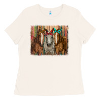 Bone horses with bandanas Ladies Tee - RanaPortraitStore