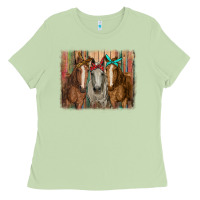 Matcha horses with bandanas Ladies Tee - RanaPortraitStore