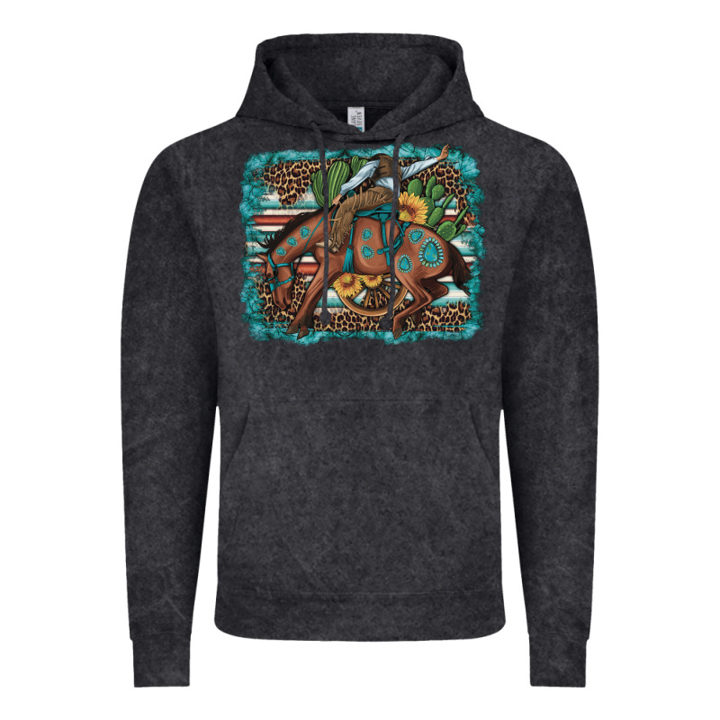 Bucking Bronco Cowboy Rodeo Cactus And Sunflowers Vintage Hoodie by Artiststas | Teevron
