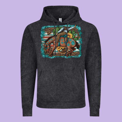 Bucking Bronco Cowboy Rodeo Cactus And Sunflowers Vintage Hoodie Designed By Artiststas