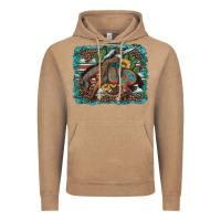 Vintage Coffee bucking bronco cowboy rodeo cactus and sunflowers Vintage Hoodie - Artiststas