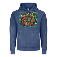Vintage Denim bucking bronco cowboy rodeo cactus and sunflowers Vintage Hoodie - Artiststas