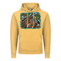 Vintage Mustard bucking bronco cowboy rodeo cactus and sunflowers Vintage Hoodie - Artiststas