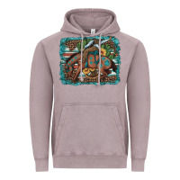 Vintage Zinc bucking bronco cowboy rodeo cactus and sunflowers Vintage Hoodie - Artiststas