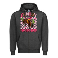 Charcoal Heather cowboy take me away Zipper Hoodie - LillyAllenDesigns
