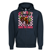 Navy cowboy take me away Zipper Hoodie - LillyAllenDesigns