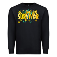 Black I am a survivor yellow ribbon Premium Sweatshirt - NancyCooperArtShop