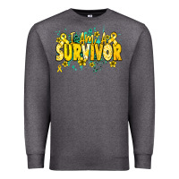 Charcoal Heather I am a survivor yellow ribbon Premium Sweatshirt - NancyCooperArtShop