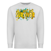 Dove Grey I am a survivor yellow ribbon Premium Sweatshirt - NancyCooperArtShop