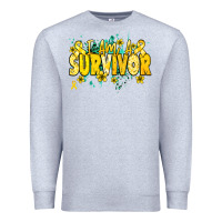 Heather Grey I am a survivor yellow ribbon Premium Sweatshirt - NancyCooperArtShop