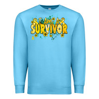 Ocean Blue I am a survivor yellow ribbon Premium Sweatshirt - NancyCooperArtShop