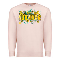 Pale Pink I am a survivor yellow ribbon Premium Sweatshirt - NancyCooperArtShop