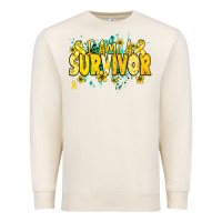 Sandshell I am a survivor yellow ribbon Premium Sweatshirt - NancyCooperArtShop