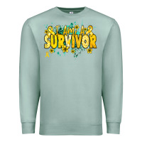 Seafoam I am a survivor yellow ribbon Premium Sweatshirt - NancyCooperArtShop