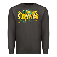 Smoke I am a survivor yellow ribbon Premium Sweatshirt - NancyCooperArtShop